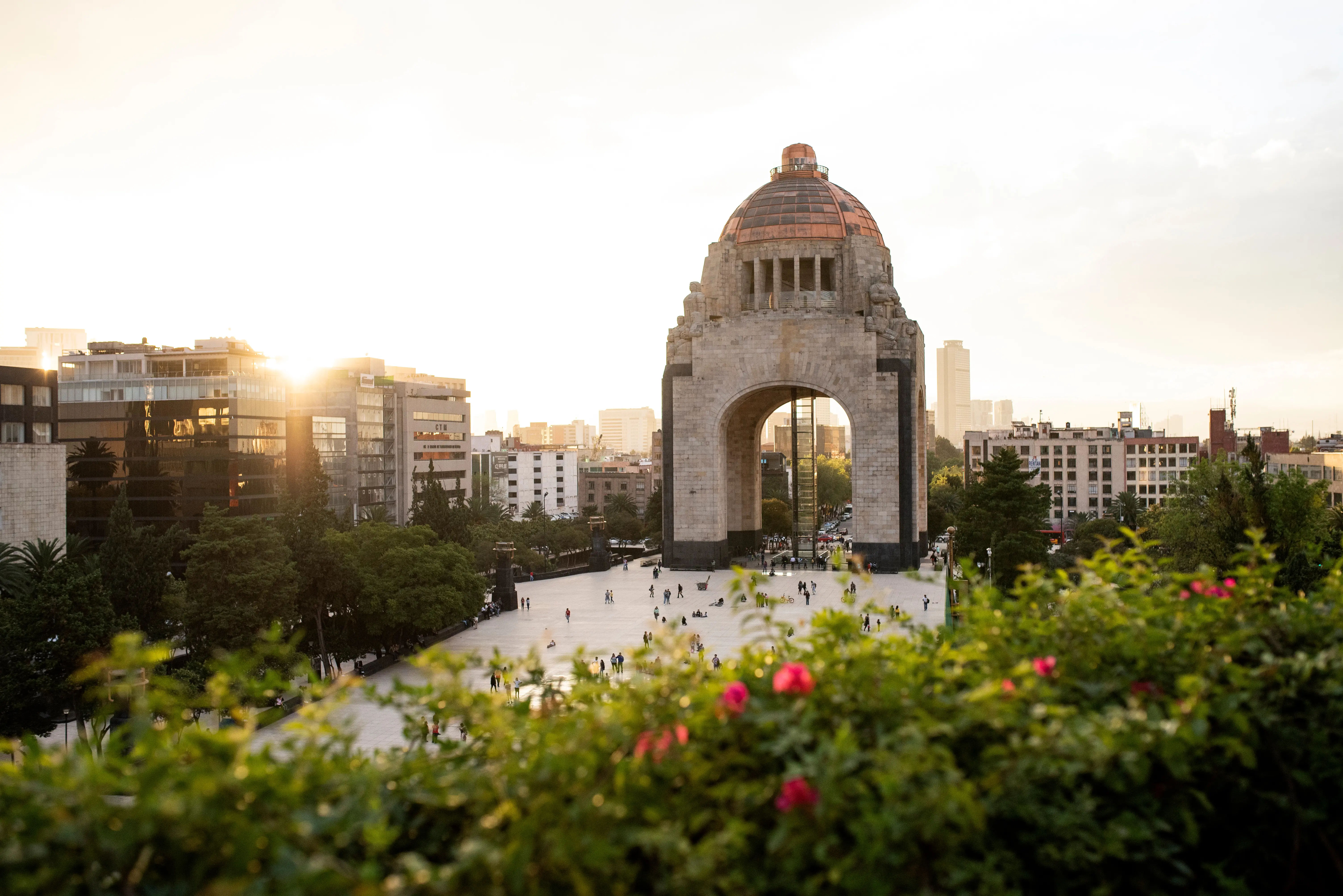 Monumento a la Revolución at sunset in Mexico City